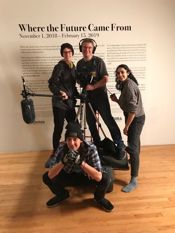 David Tarleton with the crew on the set of The Fulbright