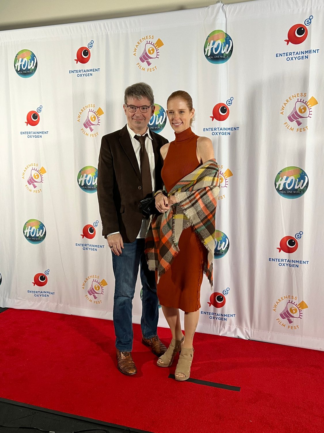David Tarleton and Adria Dawn at the Awareness Film Festival, where Gray Area won the Grand Jury Award