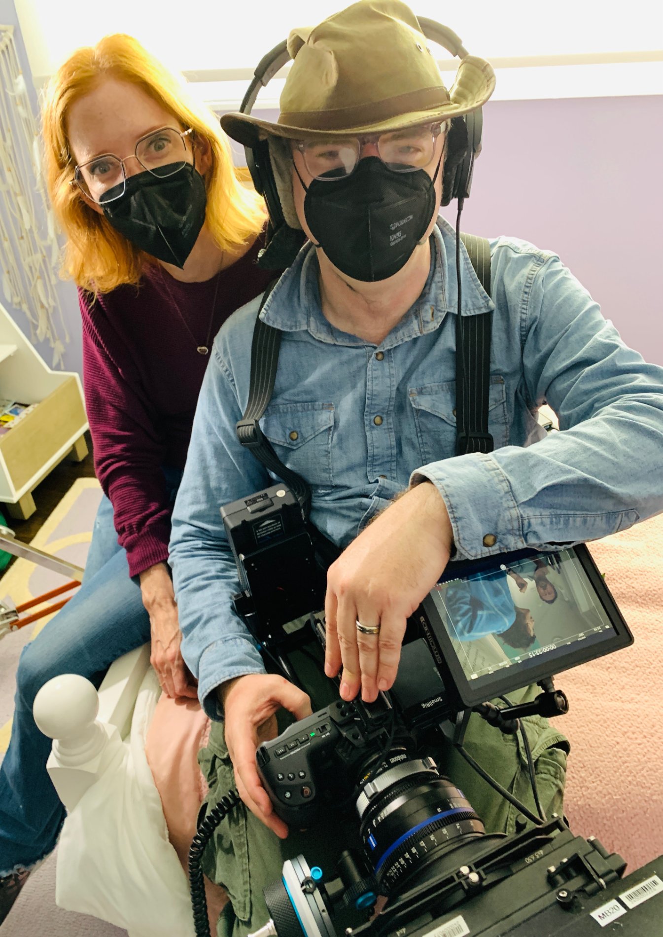 David and Adria on the set of Identity