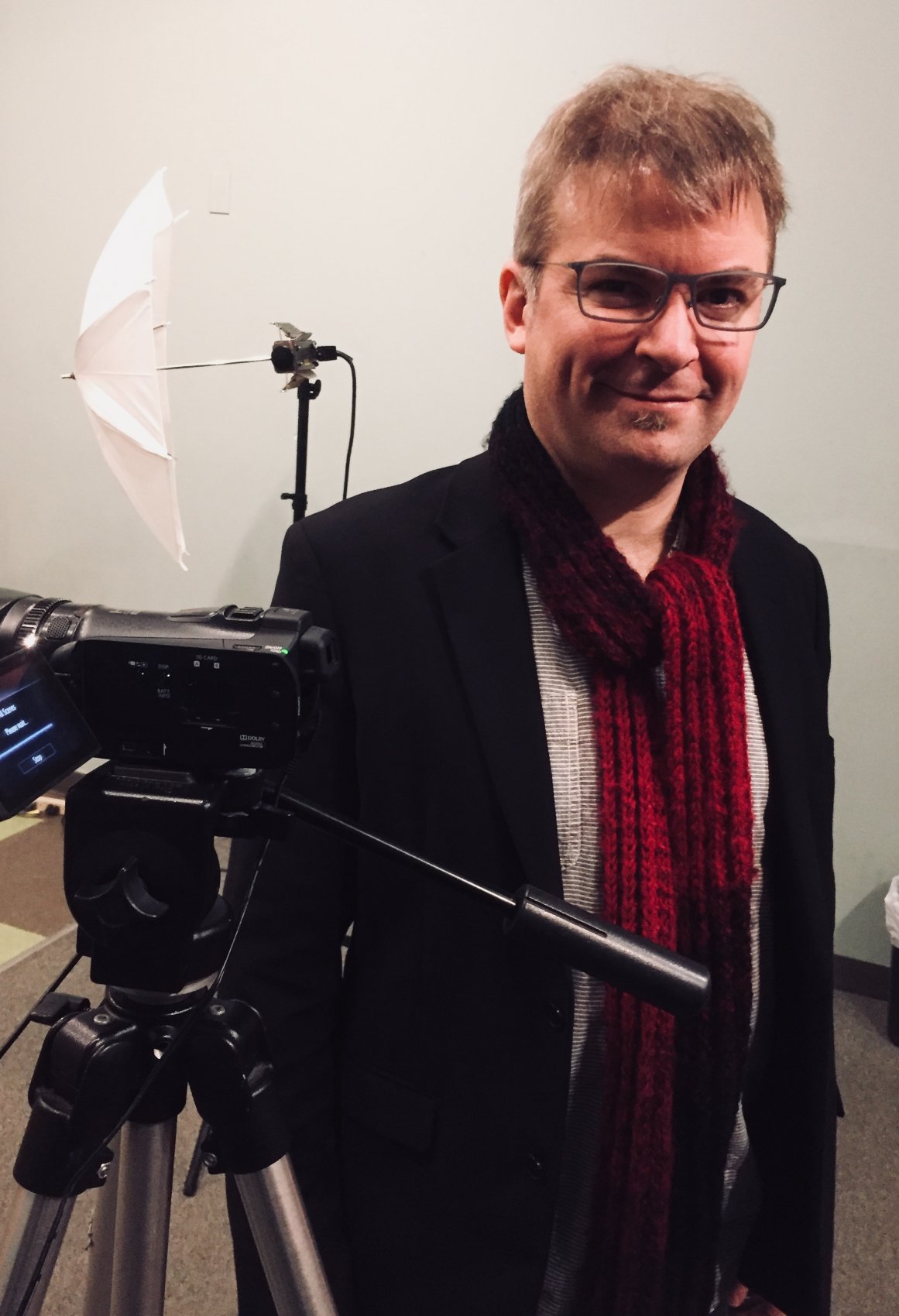David Tarleton with a camera on a shoot