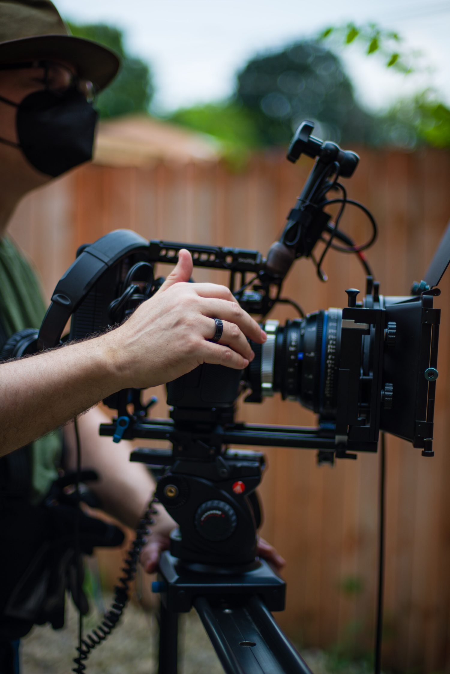 At the camera on the set of Gray Area