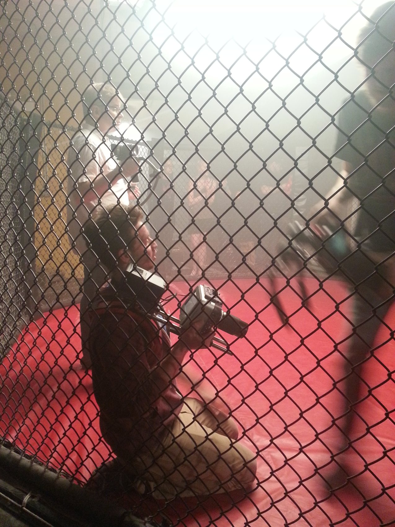 Shooting the cage-fight sequence on Hunter