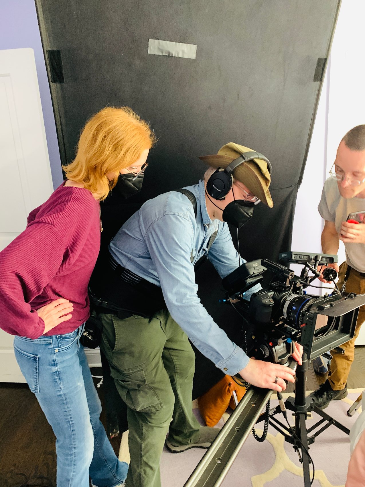 David and Adria Dawn directing on the set of Identity