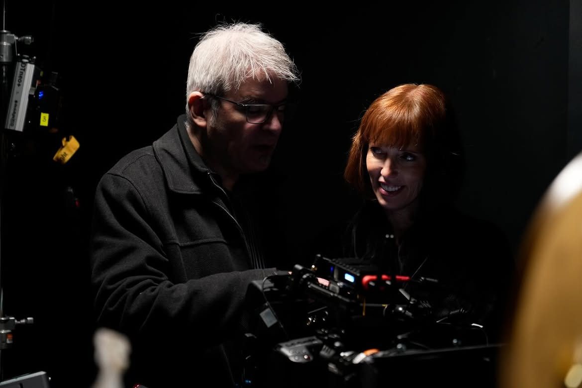 David Tarleton and Adria Dawn blocking a scene with an actor on the set of Mantra