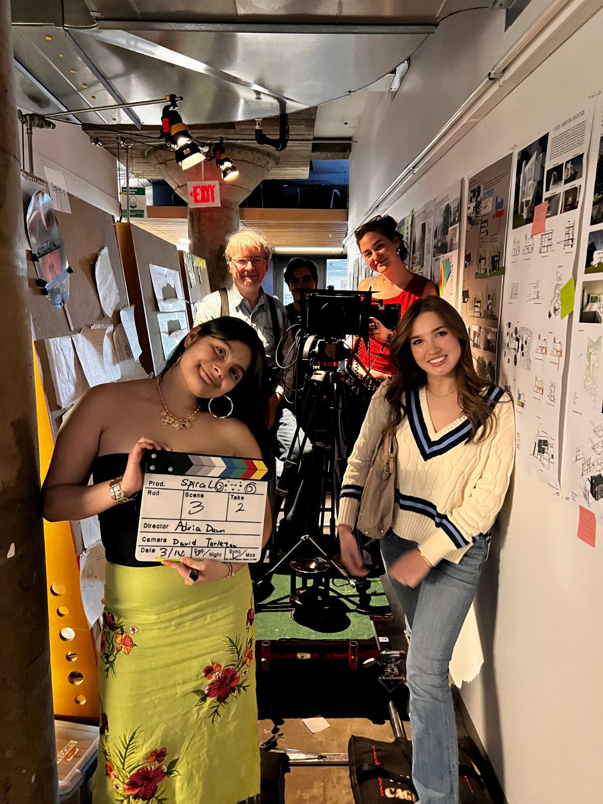 On the set of Spiral with the student crew